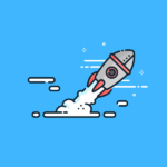 Illustration of a rocket taking off